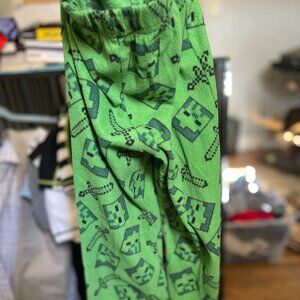 Minecraft Creeper-themed fleece pajama pants